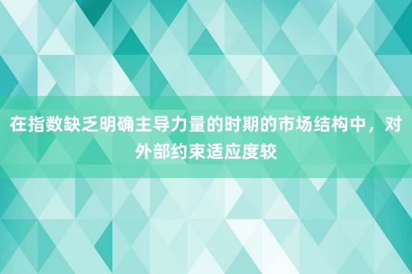 在指数缺乏明确主导力量的时期的市场结构中，对外部约束适应度较