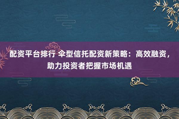 配资平台排行 伞型信托配资新策略：高效融资，助力投资者把握市场机遇
