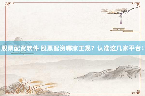 股票配资软件 股票配资哪家正规？认准这几家平台！