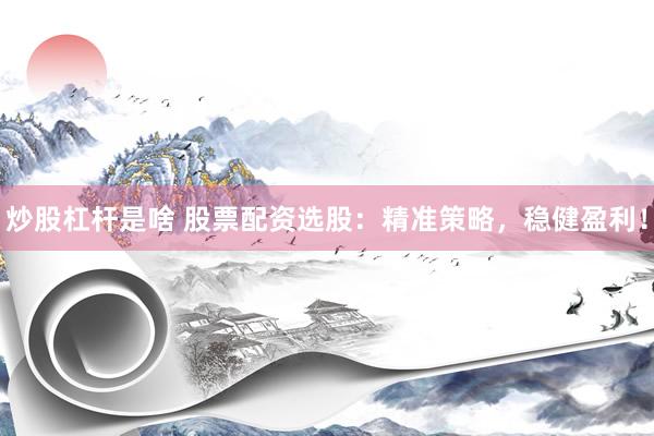 炒股杠杆是啥 股票配资选股：精准策略，稳健盈利！