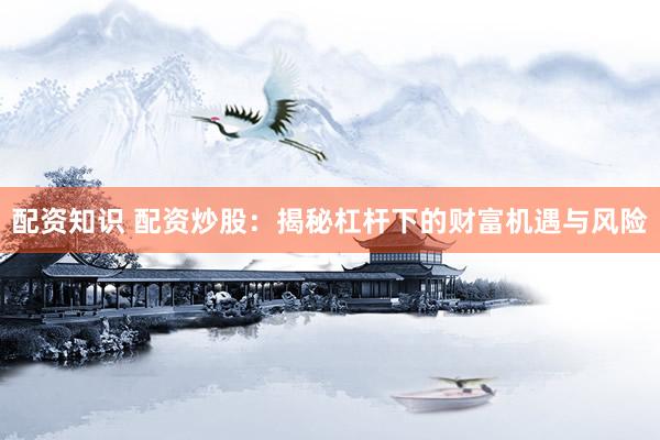 配资知识 配资炒股：揭秘杠杆下的财富机遇与风险